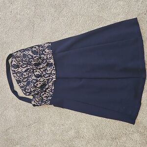 Teeze Me Navy and Cream Dress